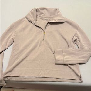 Athleta Women's Light Beige Quarter-Zip Sweater